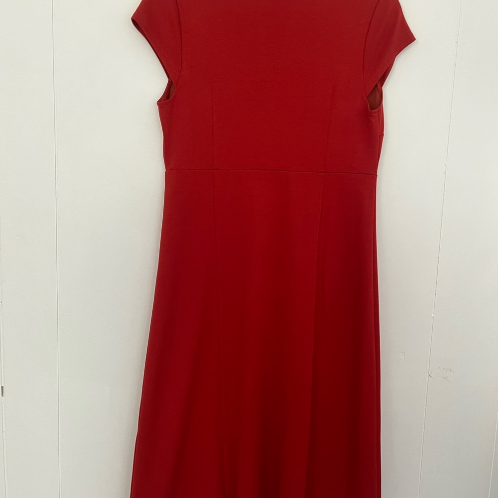 J. Jill Monterey Knit Midi Dress Orange Red Rust Fall Size XS - Picture 11 of 16